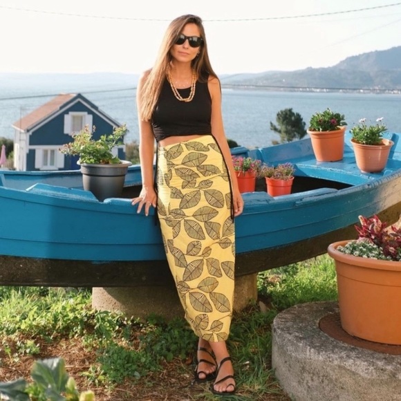 NWT Zara 2 Piece Printed Linen Blend Top & Skirt - Picture 6 of 7